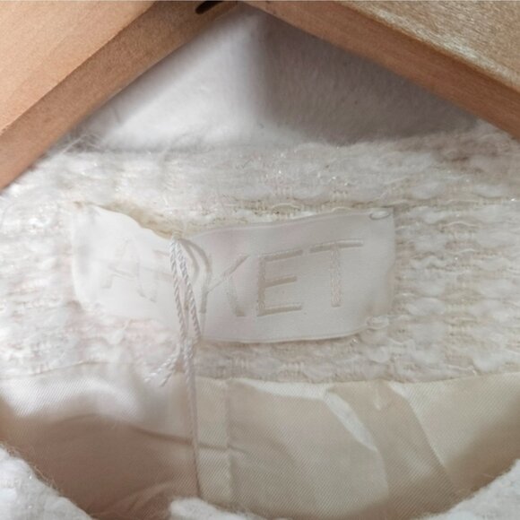 NWT ARKET Cropped Boucle Jacket Sz 6 Off White Textured - Picture 8 of 13